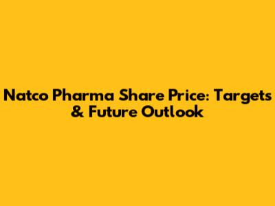 Natco Pharma Share Price: Targets & Future Outlook