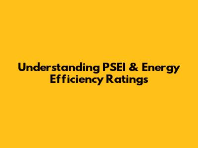 Understanding PSEI & Energy Efficiency Ratings